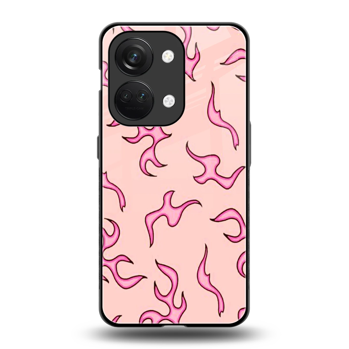 Lil Flames Pink back phone cover | glass case for oneplus nord 3