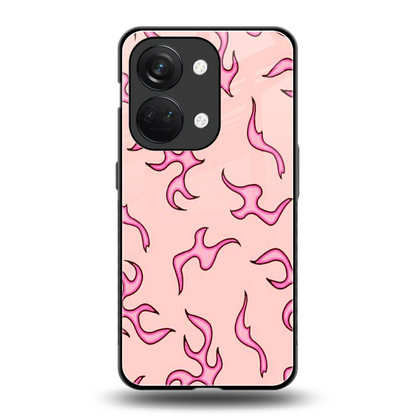 Lil Flames Pink back phone cover | glass case for oneplus nord 3
