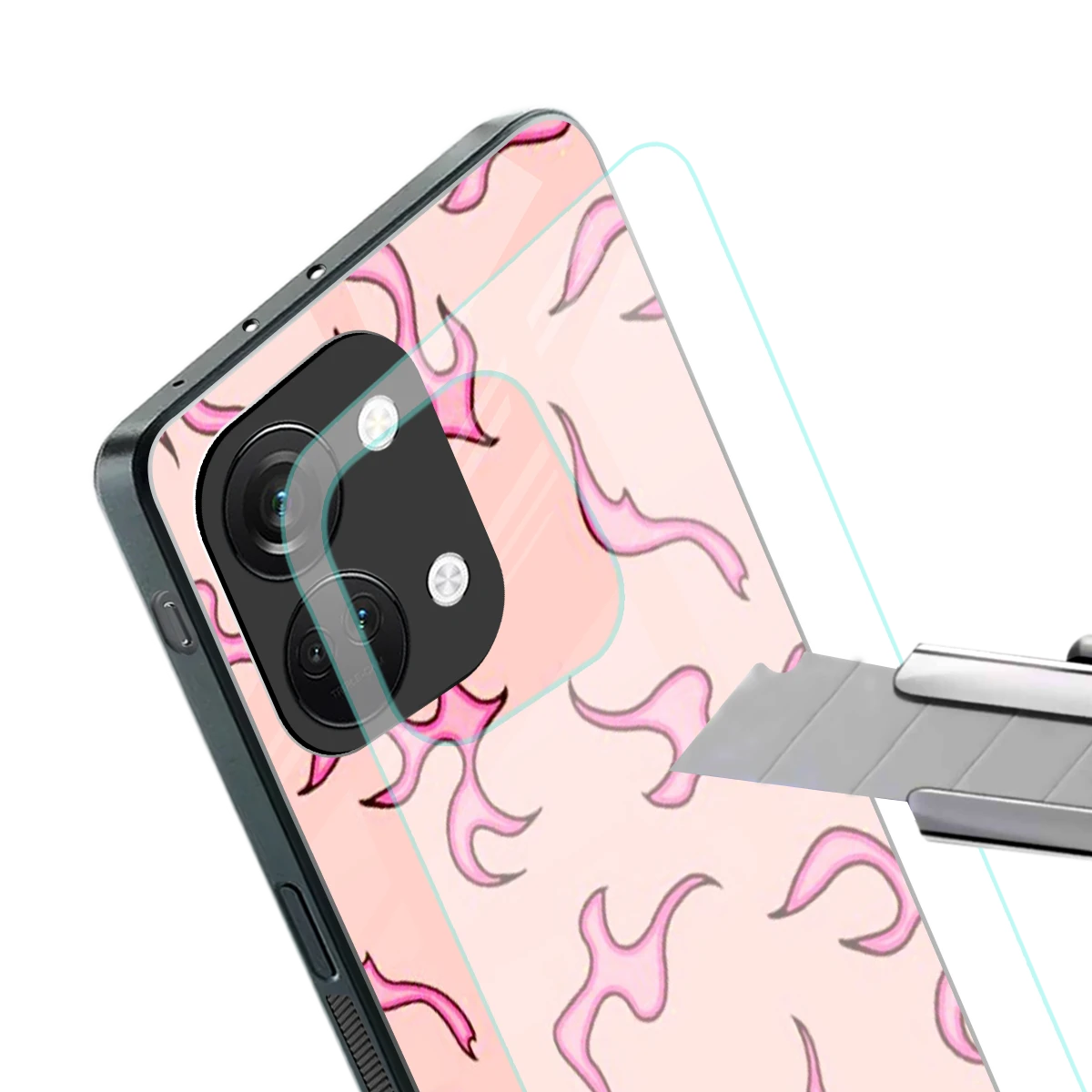 Lil Flames Pink stylish phone case for oneplus nord 3 | glossy glass and slim fit