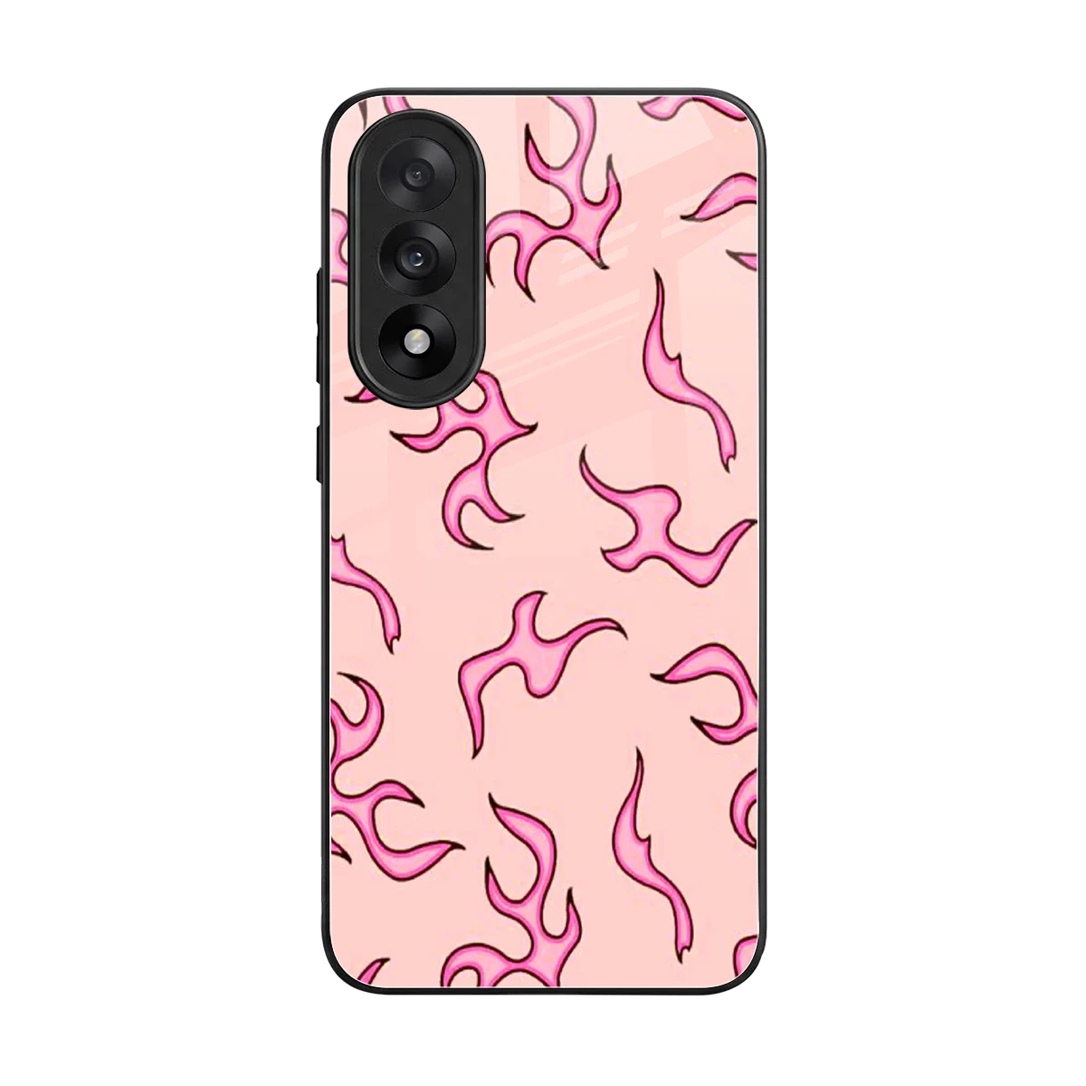 Lil Flames Pink back phone cover | glass case for oneplus nord 5