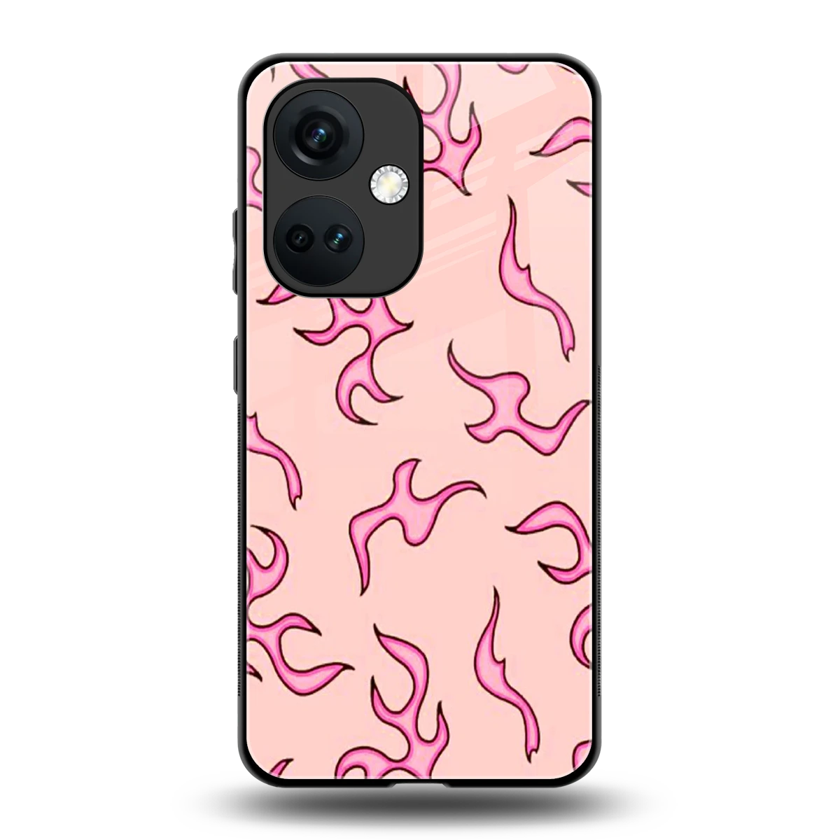 Lil Flames Pink back phone cover | glass case for oneplus nord ce 3