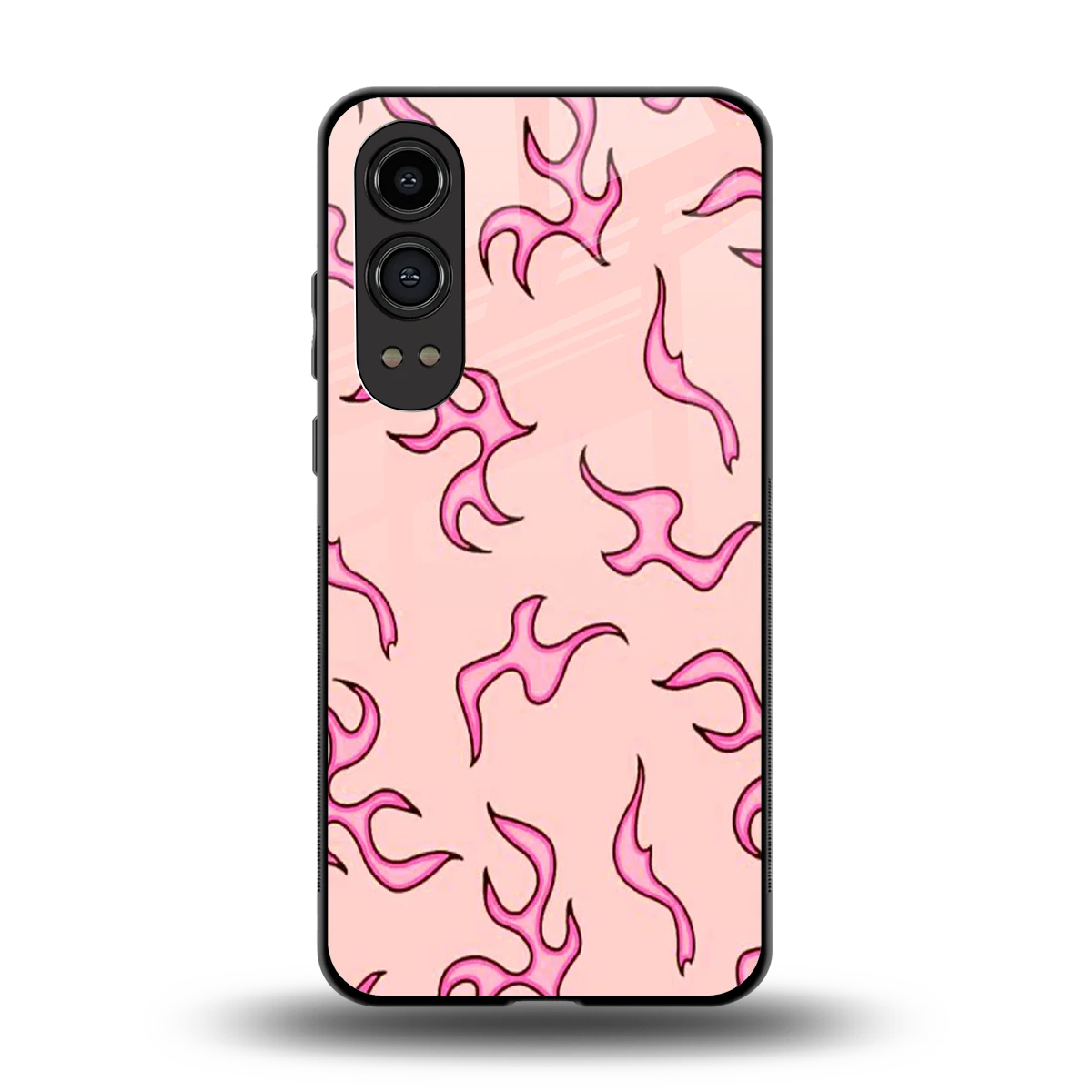 Lil Flames Pink back phone cover | glass case for oneplus nord ce 4 lite