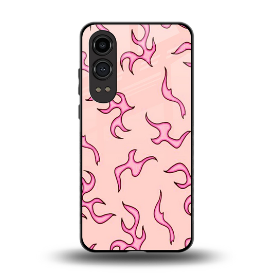 Lil Flames Pink back phone cover | glass case for oneplus nord ce 4 lite