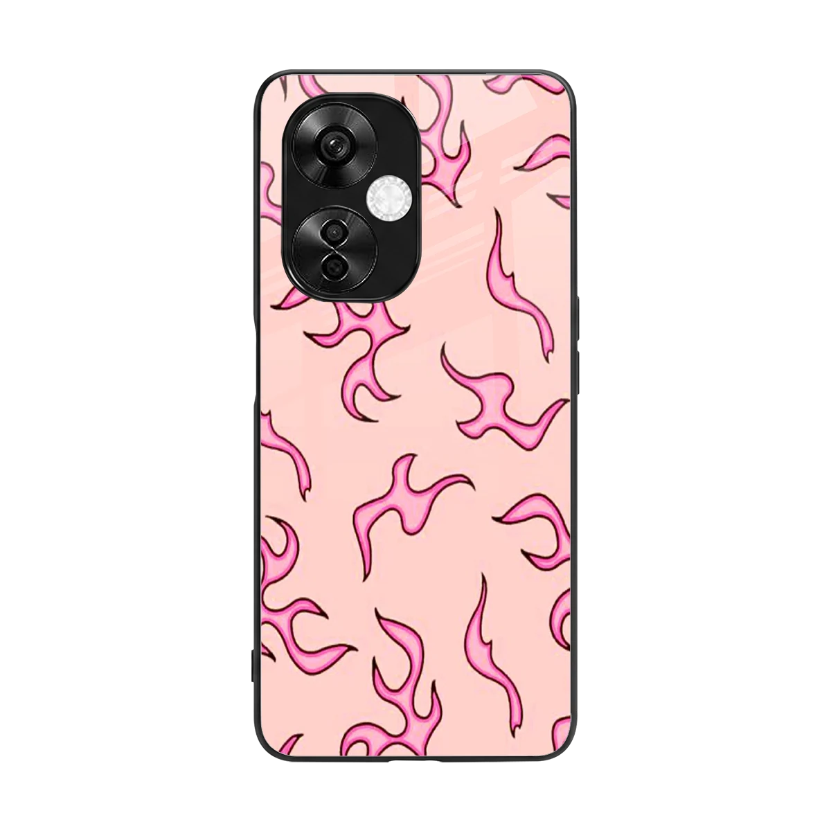 Lil Flames Pink back phone cover | glass case for oneplus nord ce 3 lite