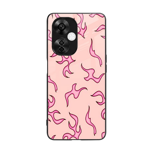 Lil Flames Pink back phone cover | glass case for oneplus nord ce 3 lite