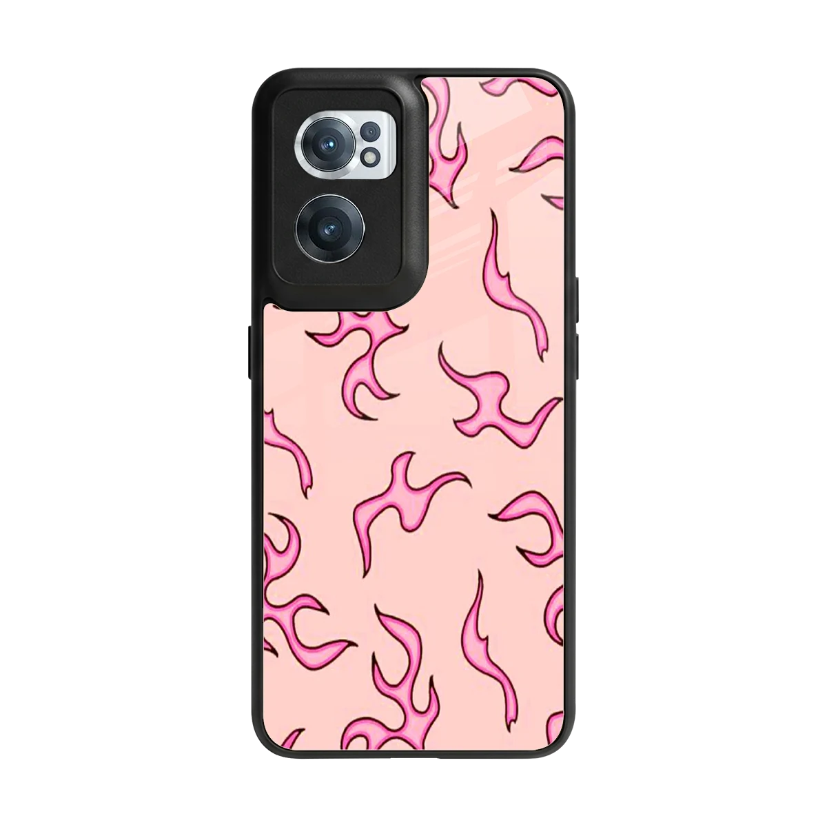 Lil Flames Pink back phone cover | glass case for oneplus nord ce 2