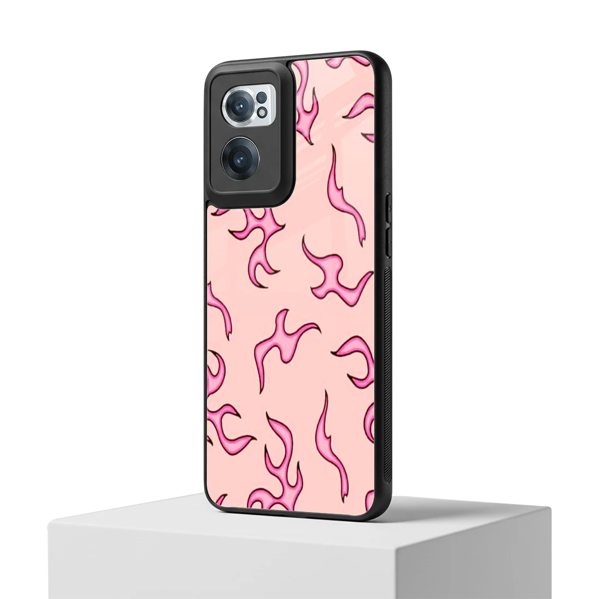 Lil Flames Pink oneplus nord ce 2 mobile cover | shockproof glass phone case