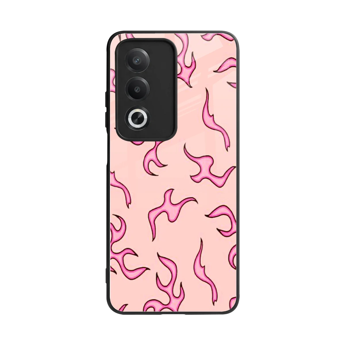 Lil Flames Pink back phone cover | glass case for oppo a3 pro