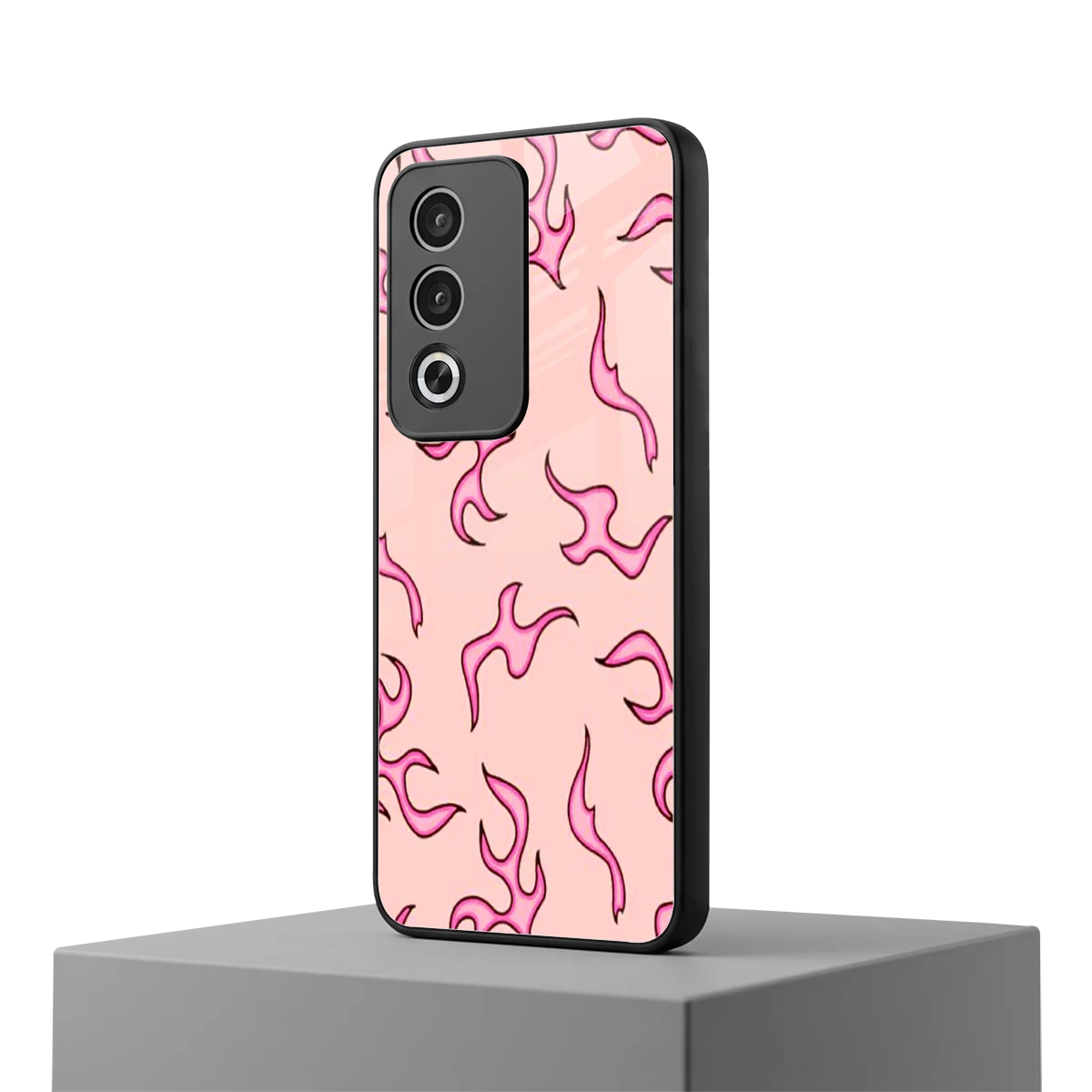 Lil Flames Pink oppo a3 pro mobile cover | shockproof glass phone case