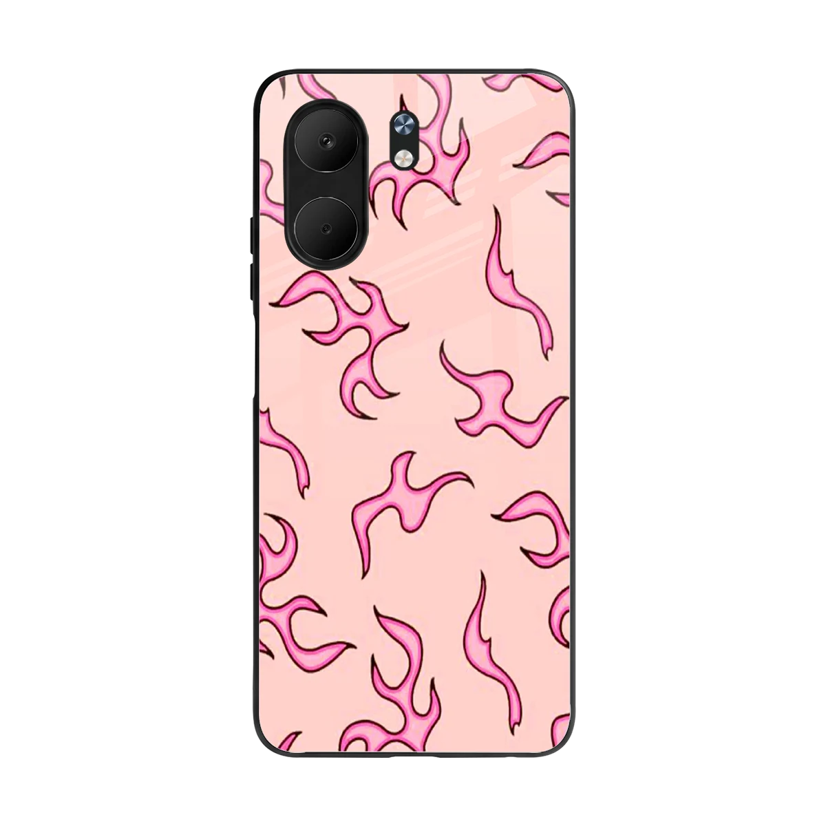 Lil Flames Pink back phone cover | glass case for oppo a5x 5g
