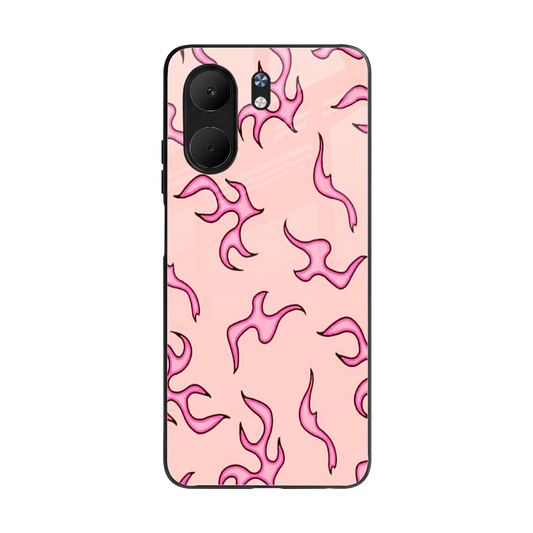 Lil Flames Pink back phone cover | glass case for oppo a5x 5g