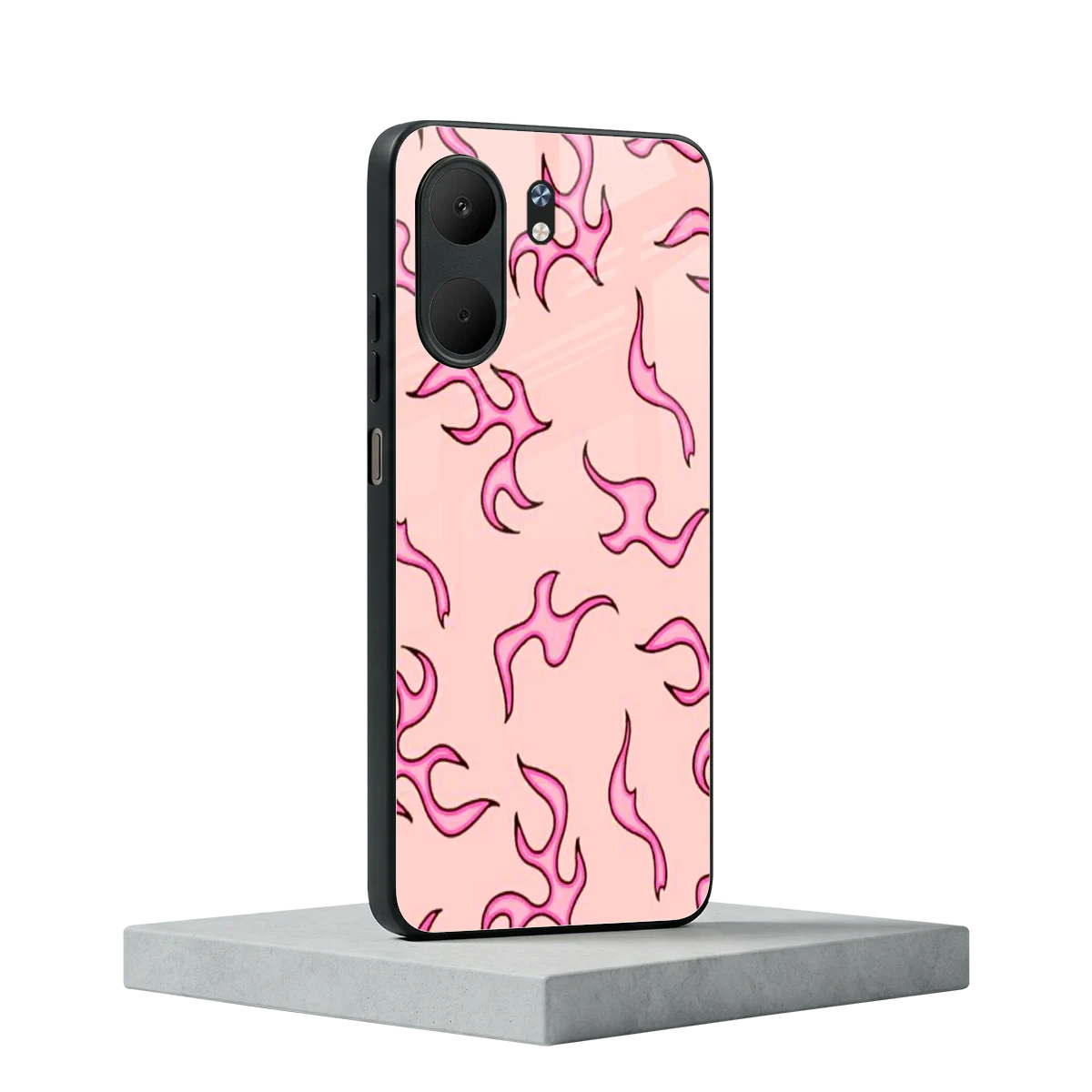 Lil Flames Pink oppo a5x 5g mobile cover | shockproof glass phone case