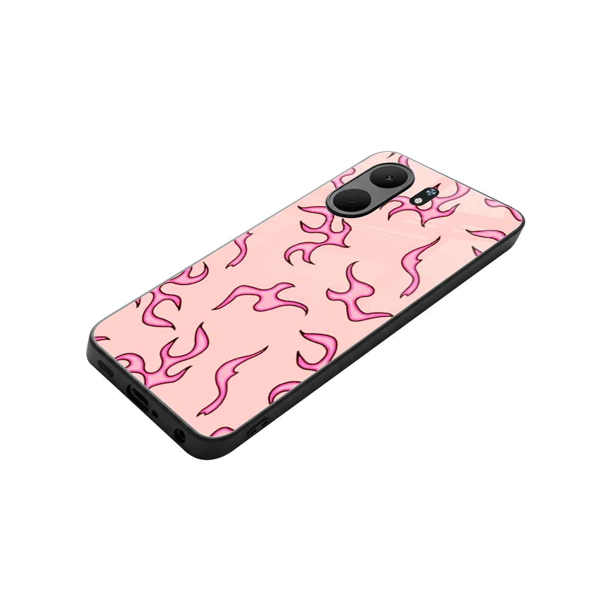 Lil Flames Pink stylish phone case for oppo a5x 5g | glossy glass and slim fit