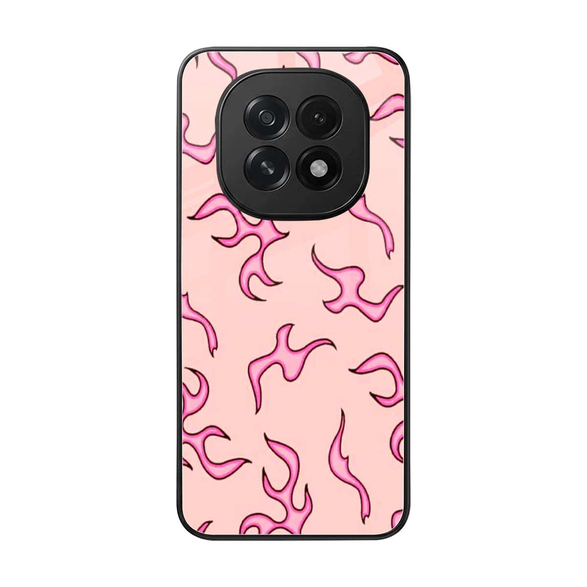 Lil Flames Pink back phone cover | glass case for oppo f29 5g