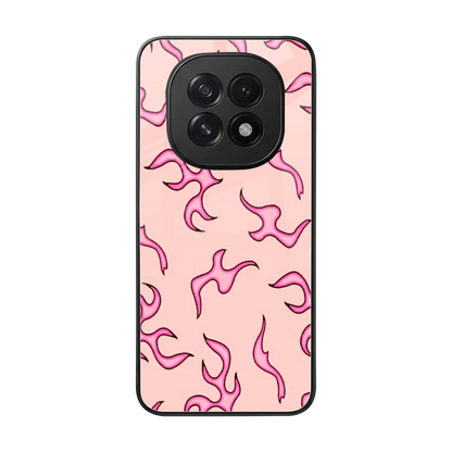 Lil Flames Pink back phone cover | glass case for oppo f29 5g