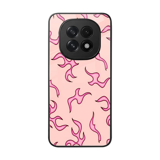 Lil Flames Pink back phone cover | glass case for oppo f29 5g
