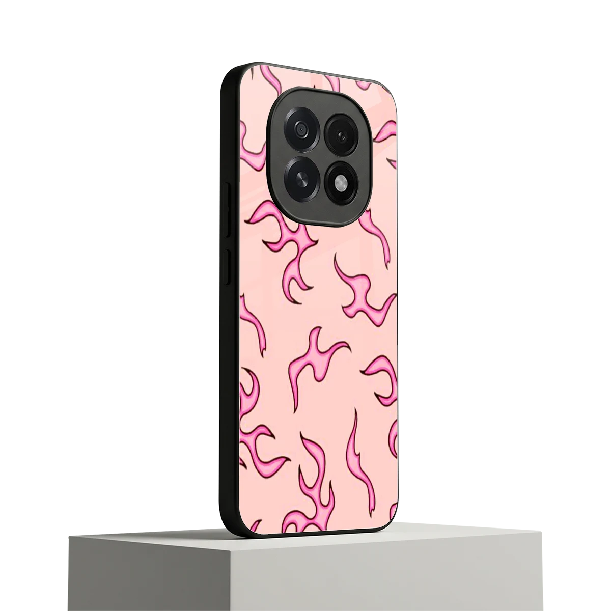 Lil Flames Pink oppo f29 5g mobile cover | shockproof glass phone case