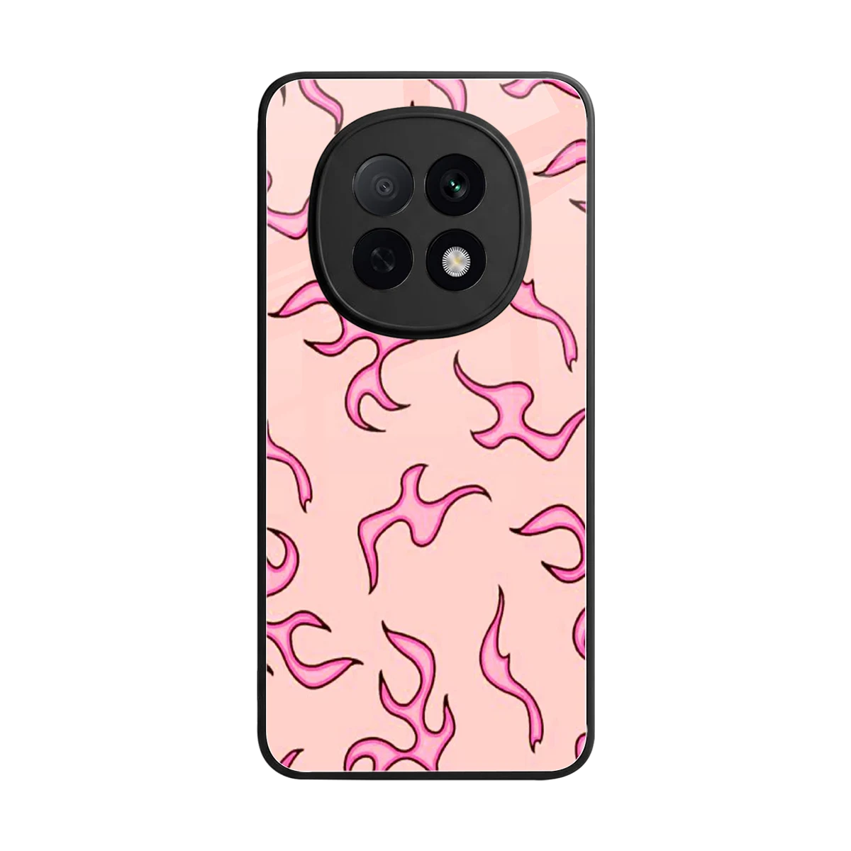 Lil Flames Pink back phone cover | glass case for oppo f29 pro 5g