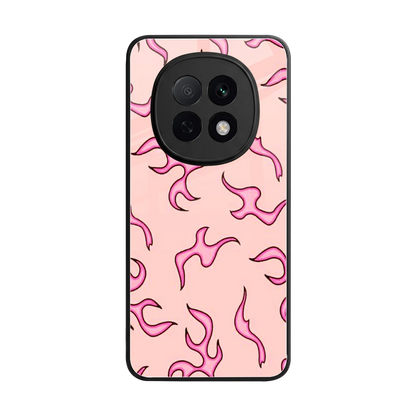Lil Flames Pink back phone cover | glass case for oppo f29 pro 5g
