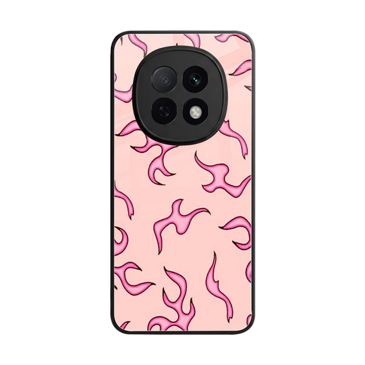 Lil Flames Pink back phone cover | glass case for oppo f29 pro 5g