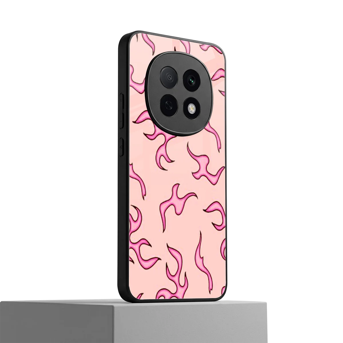 Lil Flames Pink oppo f29 pro 5g mobile cover | shockproof glass phone case
