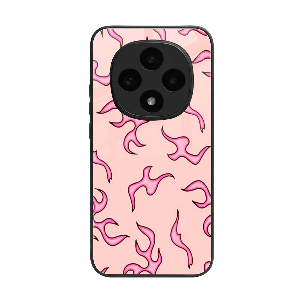 Lil Flames Pink back phone cover | glass case for oppo f31 pro 5g