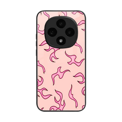 Lil Flames Pink back phone cover | glass case for oppo f31 pro 5g