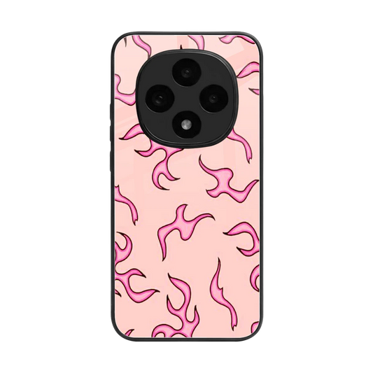 Lil Flames Pink back phone cover | glass case for oppo f31 pro 5g
