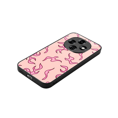 Lil Flames Pink stylish phone case for oppo f31 pro 5g | glossy glass and slim fit