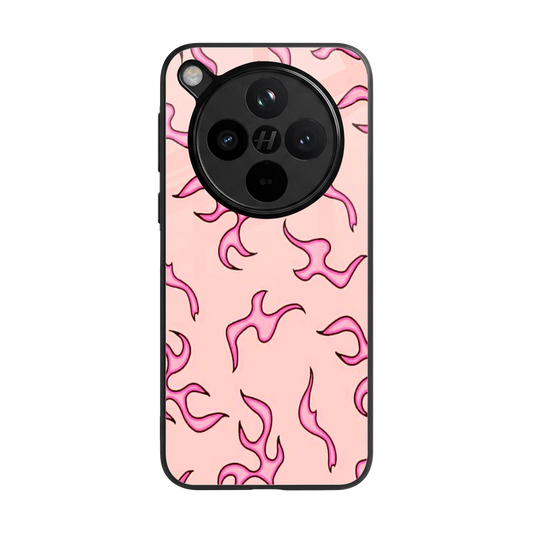 Lil Flames Pink back phone cover | glass case for oppo find x8