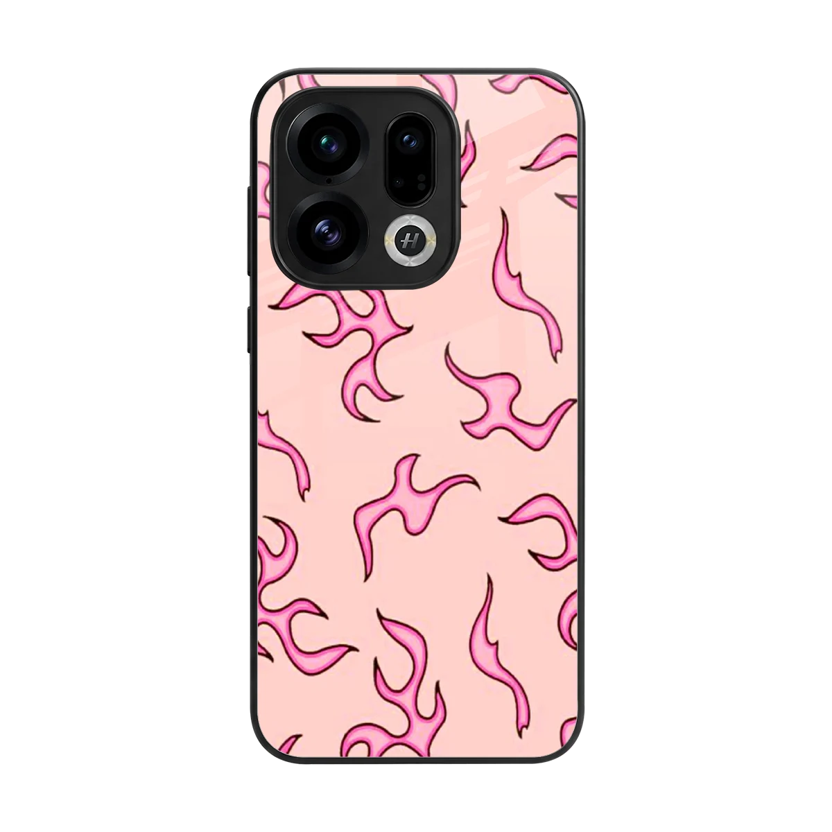 Lil Flames Pink back phone cover | glass case for oppo find x9