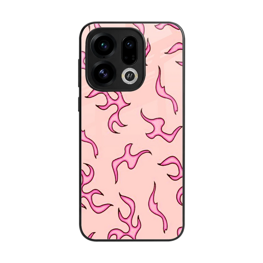 Lil Flames Pink back phone cover | glass case for oppo find x9