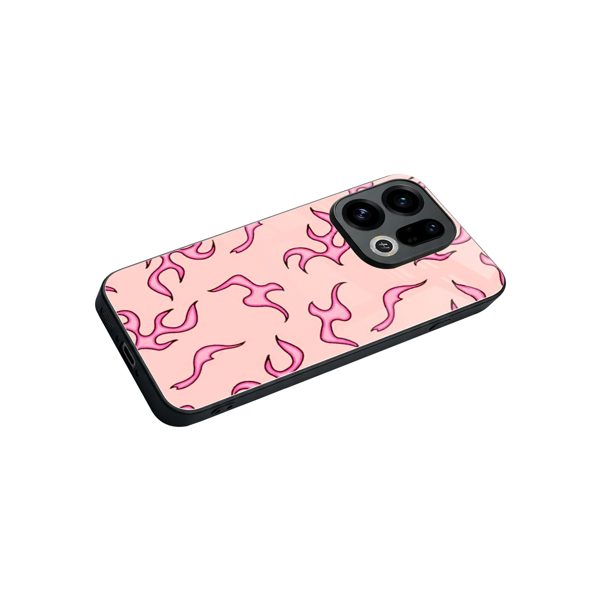 Lil Flames Pink stylish phone case for oppo find x9 | glossy glass and slim fit