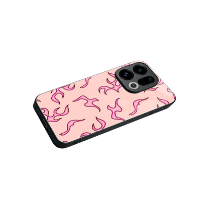 Lil Flames Pink stylish phone case for oppo find x9 | glossy glass and slim fit