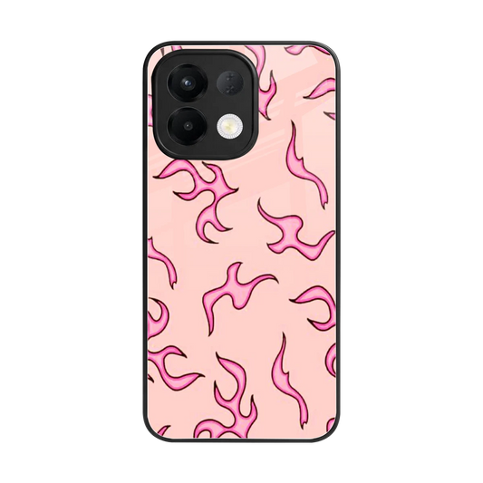 Lil Flames Pink back phone cover | glass case for oppo k13 5g