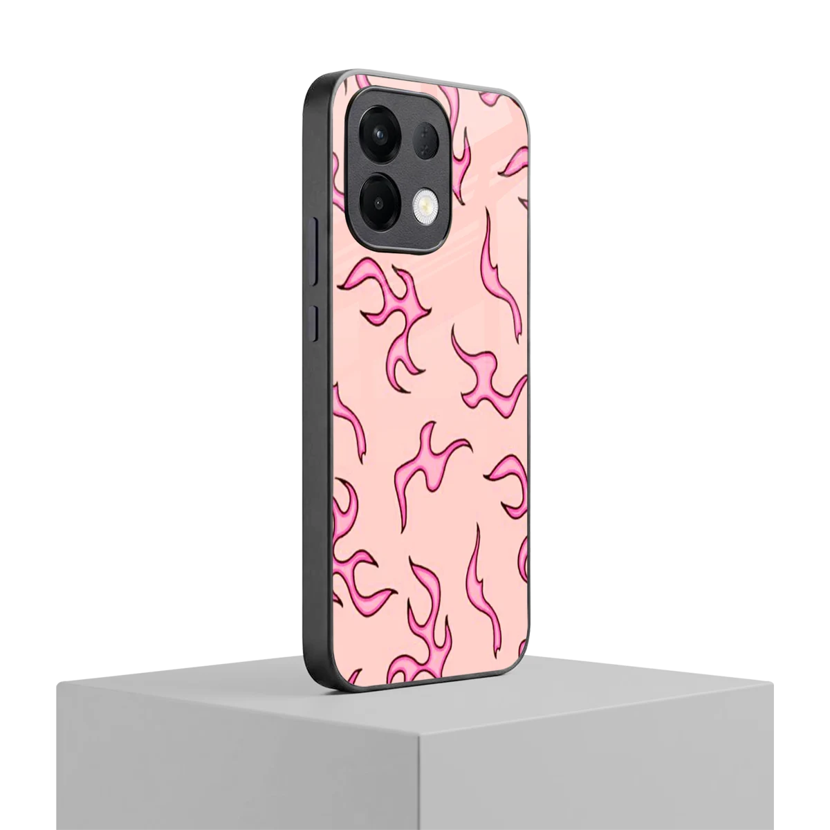 Lil Flames Pink oppo k13 5g mobile cover | shockproof glass phone case