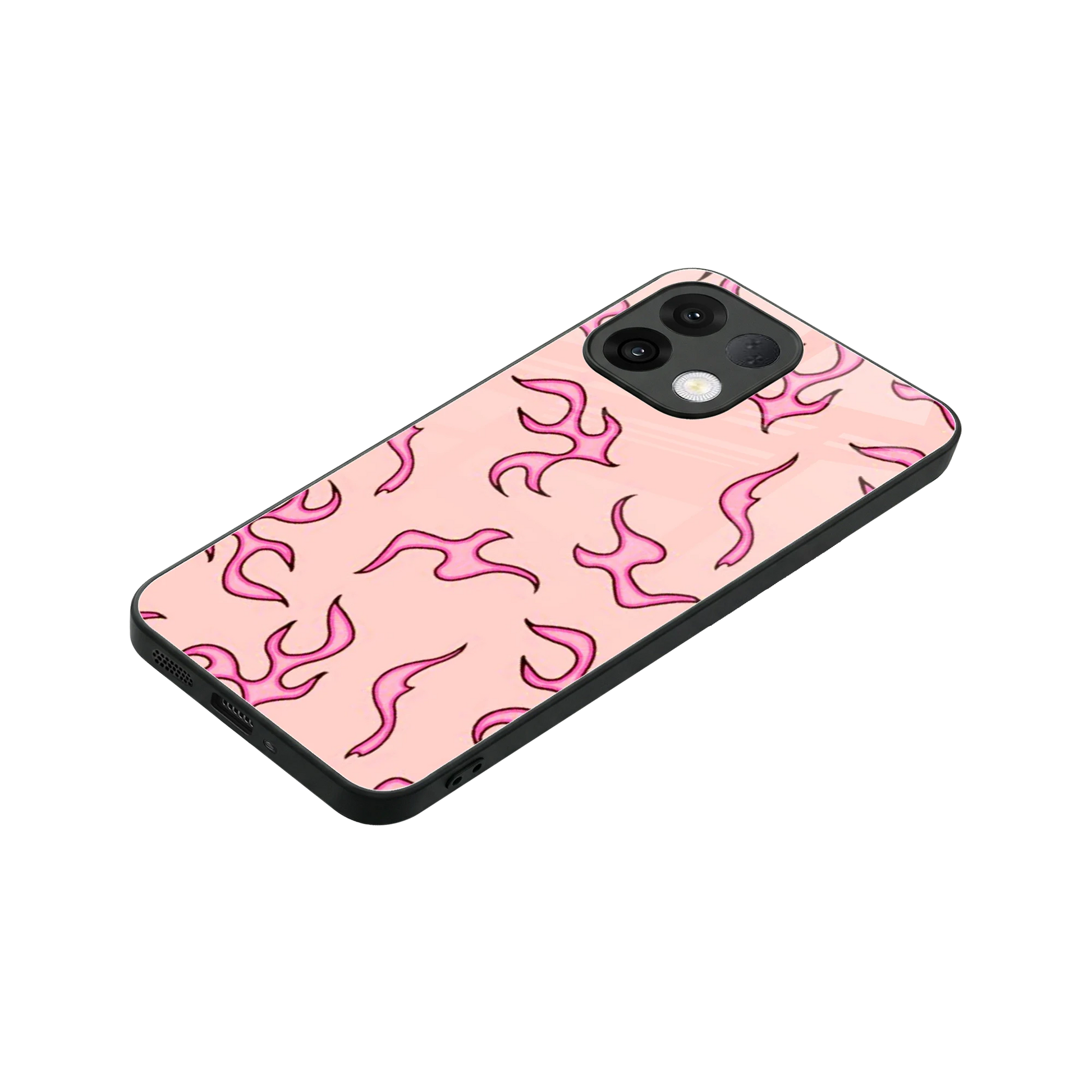 Lil Flames Pink stylish phone case for oppo k13 5g | glossy glass and slim fit