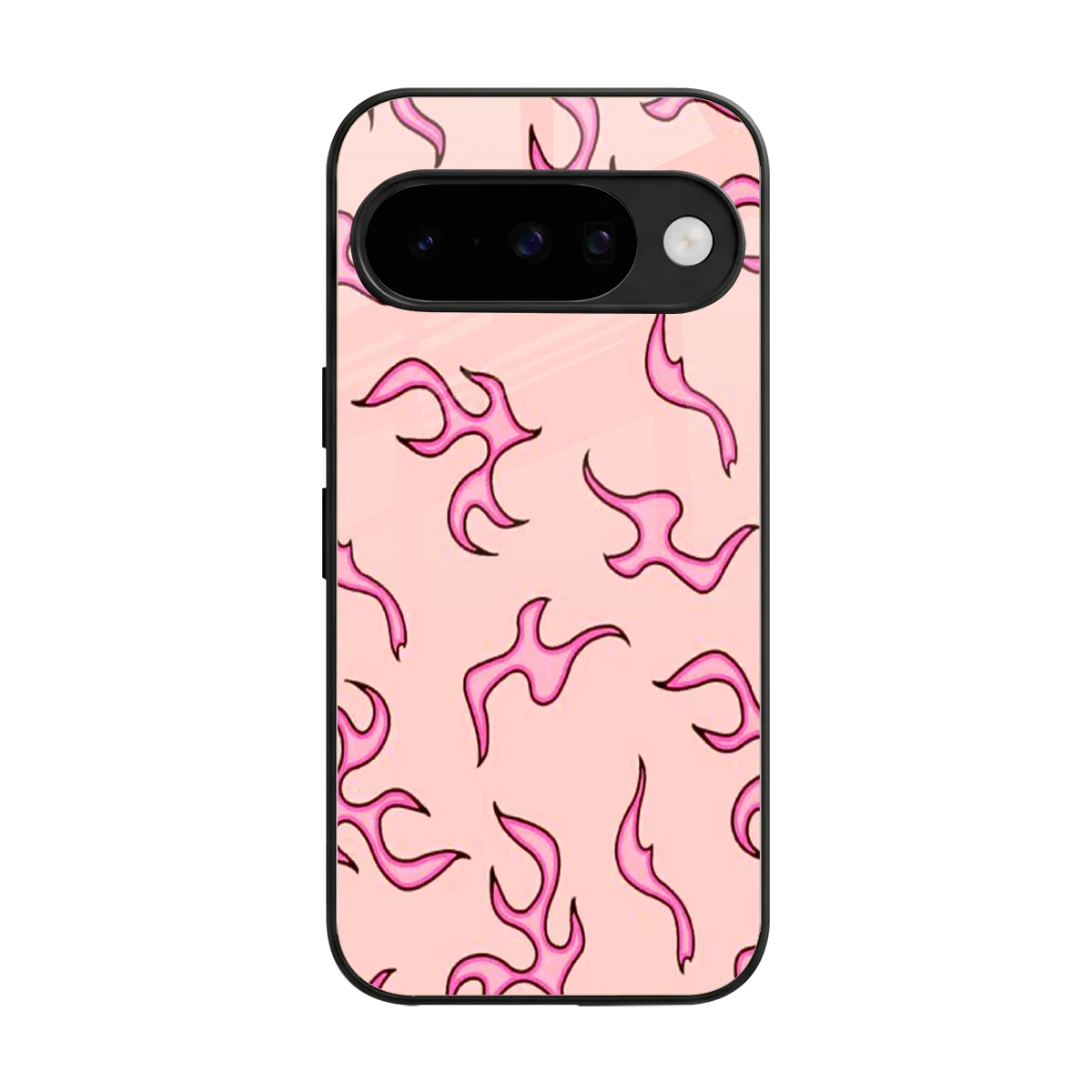 Lil Flames Pink back phone cover | glass case for google pixel 10