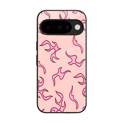 Lil Flames Pink back phone cover | glass case for google pixel 10