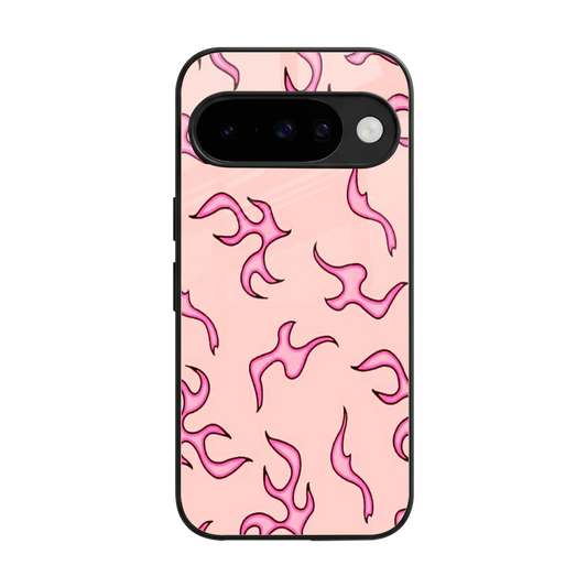 Lil Flames Pink back phone cover | glass case for google pixel 10