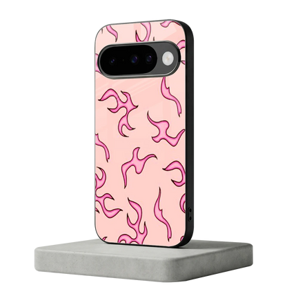 Lil Flames Pink google pixel 10 mobile cover | shockproof glass phone case