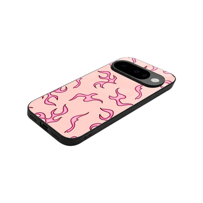 Lil Flames Pink stylish phone case for google pixel 10 | glossy glass and slim fit