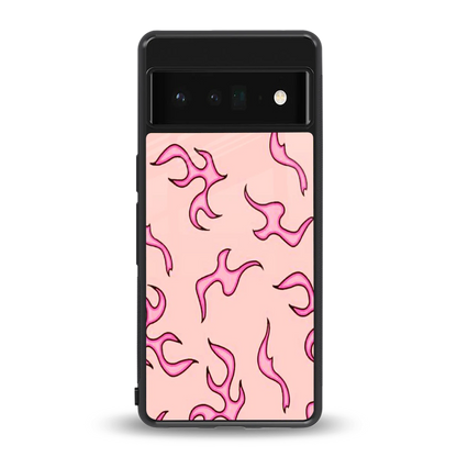 Lil Flames Pink back phone cover | glass case for google pixel 6 pro