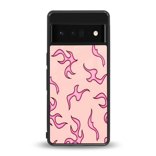 Lil Flames Pink back phone cover | glass case for google pixel 6 pro