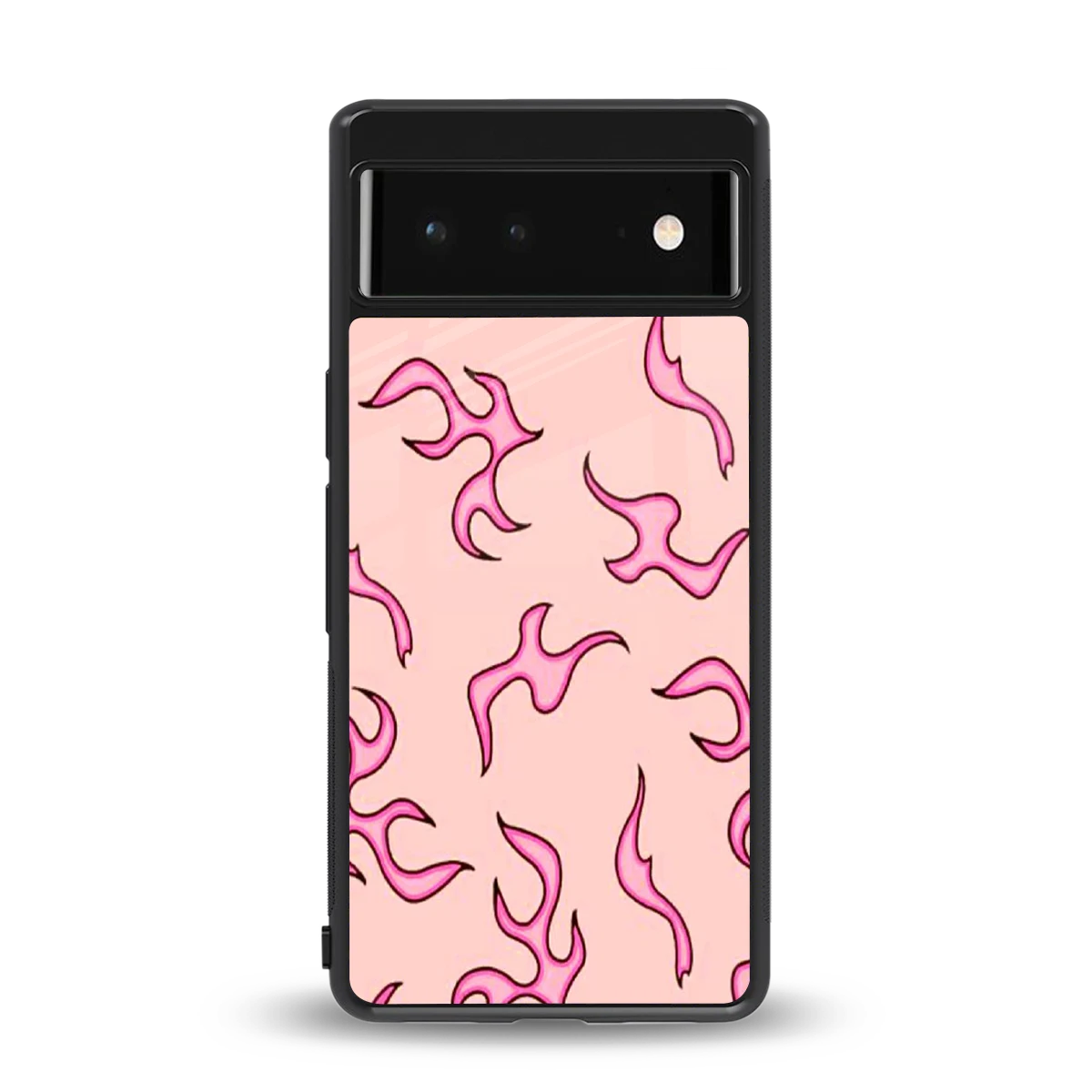 Lil Flames Pink back phone cover | glass case for google pixel 6