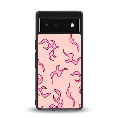 Lil Flames Pink back phone cover | glass case for google pixel 6