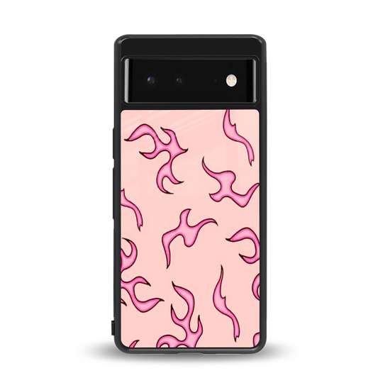 Lil Flames Pink back phone cover | glass case for google pixel 6