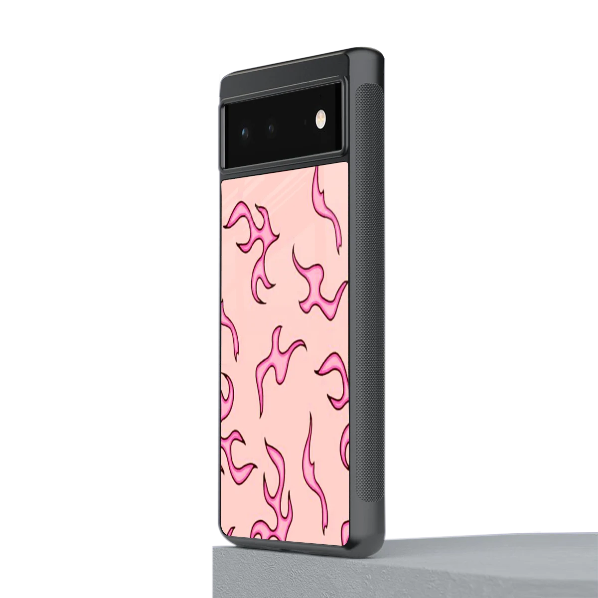 Lil Flames Pink stylish phone case for google pixel 6 | glossy glass and slim fit
