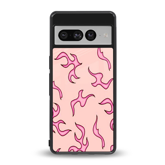 Lil Flames Pink back phone cover | glass case for google pixel 7 pro