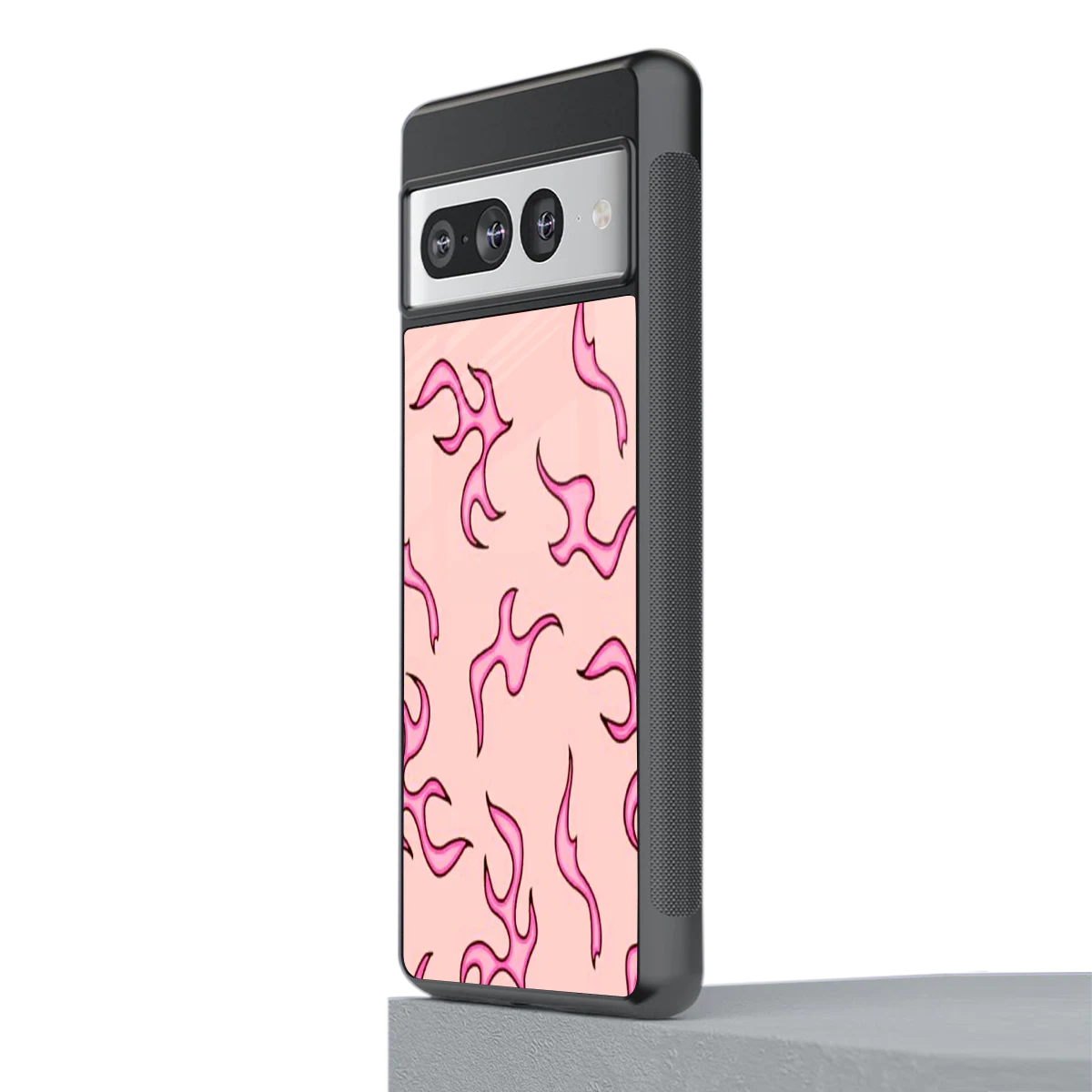 Lil Flames Pink stylish phone case for google pixel 7 pro | glossy glass and slim fit